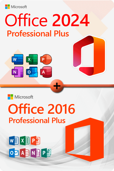Microsoft Office 2024 Professional Plus + Office 2016 Professional Plus för 3 enheter