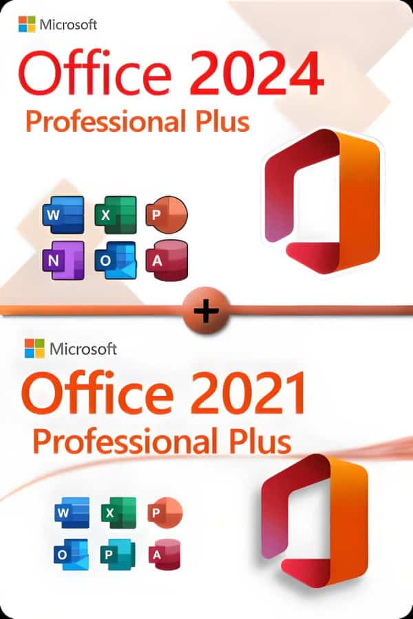 Microsoft Office 2024 Professional Plus + Office 2021 Professional Plus för 3 enheter