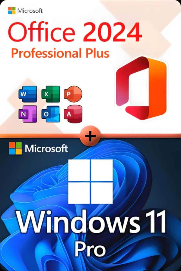Microsoft Office 2024 Professional Plus + Windows 11 Professional för 3 enheter
