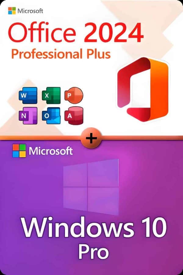 Microsoft Office 2024 Professional Plus + Windows 10 Professional för 3 enheter