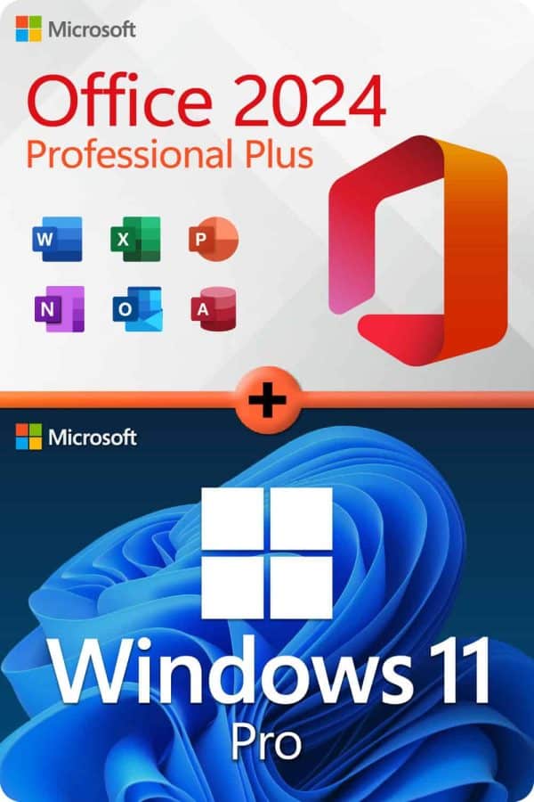 Microsoft Office 2024 Professional Plus + Windows 11 Professional för 3 enheter