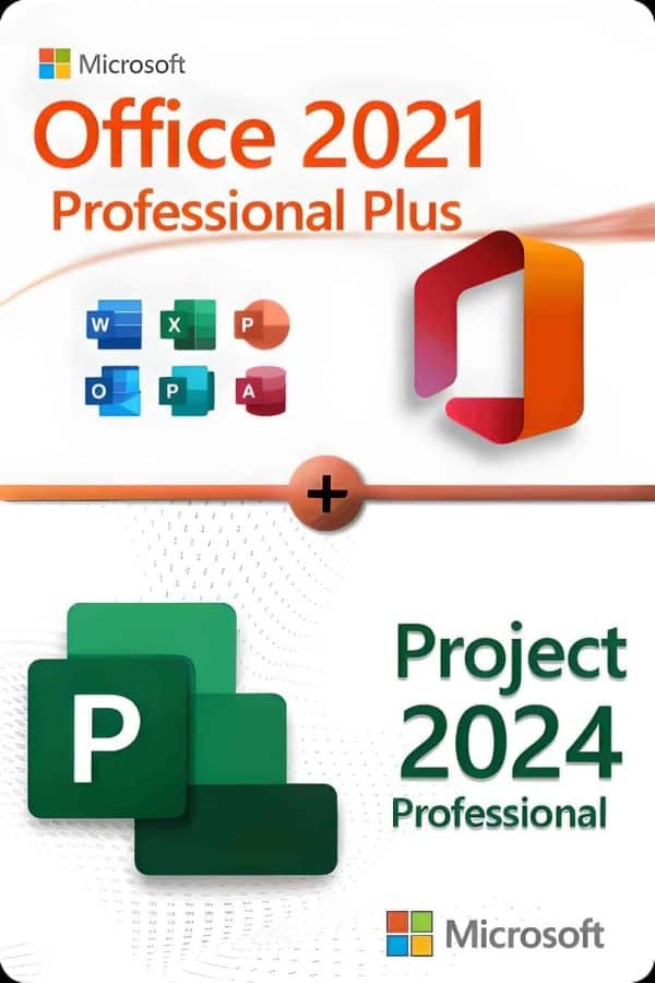 Microsoft Office 2021 Professional Plus + Microsoft Project 2024 Professional för 3 enheter