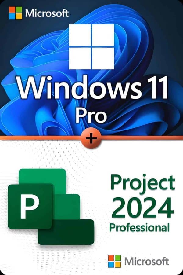 Microsoft Windows 11 Professional + Microsoft Project 2024 Professional för 3 enheter